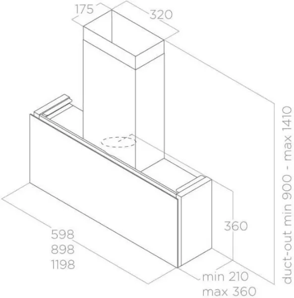 Elica RULES-CS-90 Rules 90cm Customisable Wall-Mounted Cooker Hood_dimensions