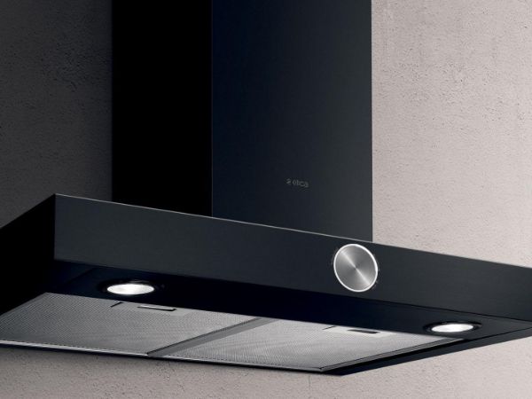 Elica ALPHA 60cm Chimney Hood IN BLACK_close