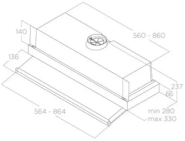 Elica SKLOCK-S-90-2.0 Sklock 85cm Telescopic Cooker Hood in Grey/glass_dimensions