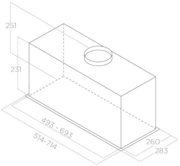 Elica FOLD-SS-80 Fold 80cm Wide Canopy Hood in Stainless Steel_dimensions