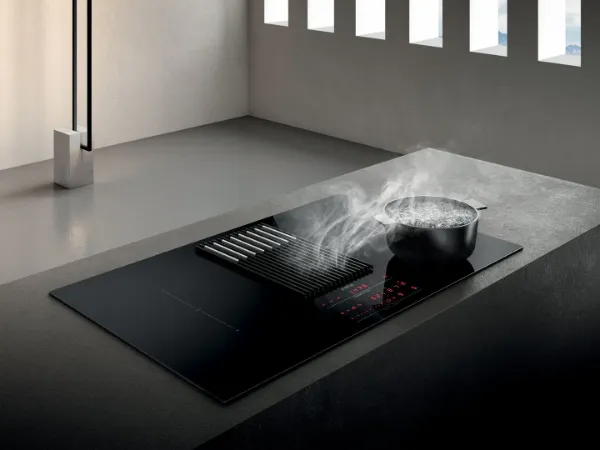 Elica NT-LIBRA-BLK-RC NikolaTesla LIBRA 80cm Induction Hob in Black - Recirculating_in use
