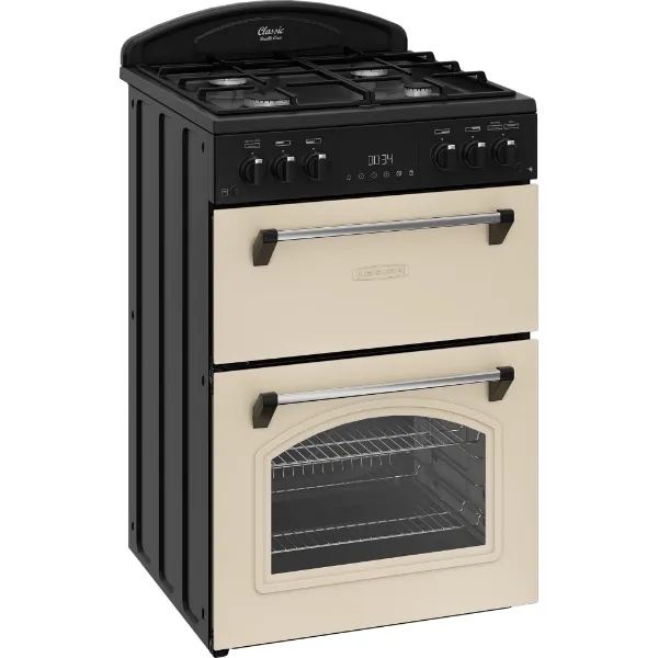 Leisure CLB60GCC 60cm Gas Cooker With Double Oven in Cream_angled