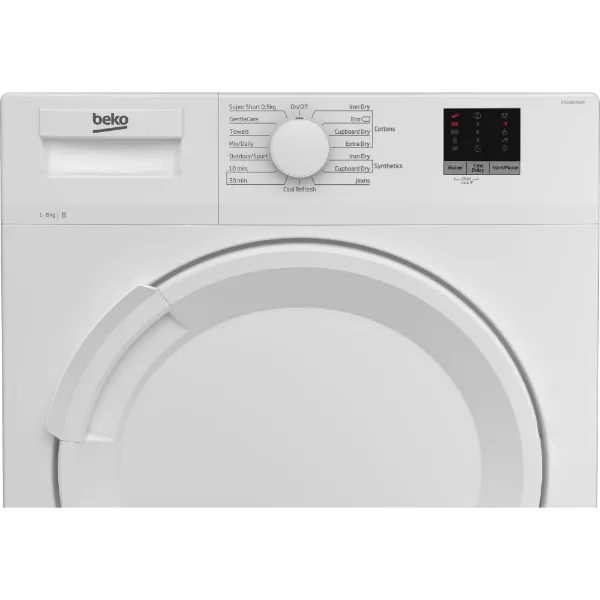 Beko DTLCE80051W 8kg Condenser Tumble Dryer - White_controls