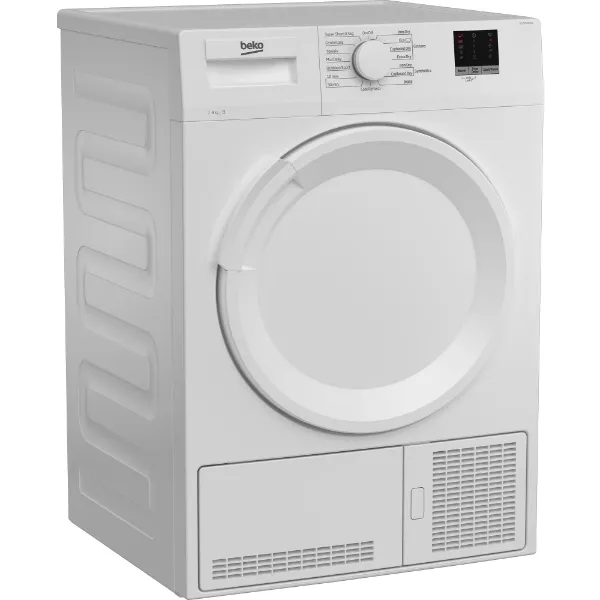 Beko DTLCE80051W 8kg Condenser Tumble Dryer - White_angled