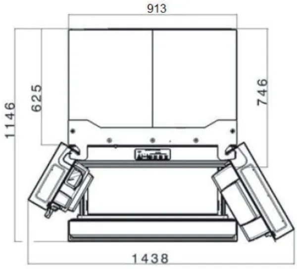 AEG RMB954E9VX 9000 MultiSwitch Freestanding Plumbed Fridge Freezer_dimensions