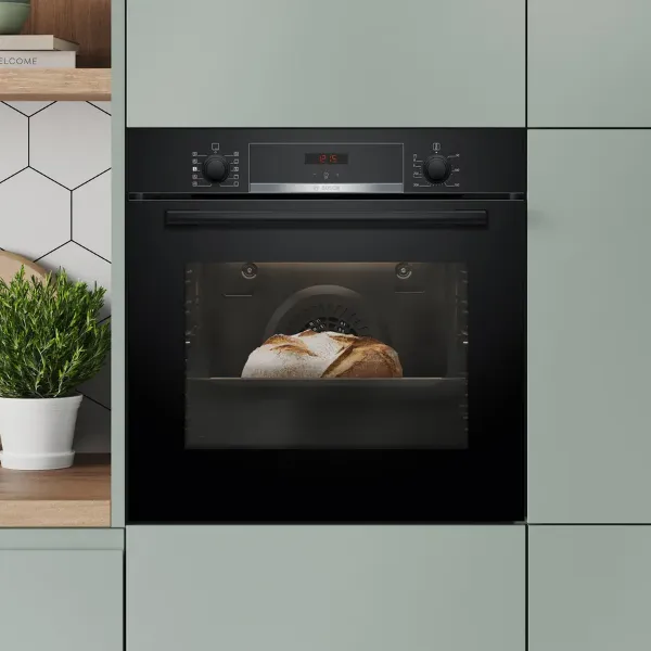 Bosch HQA534BB3B 60cm Built-in Oven in Black with Steam Function_baking bread