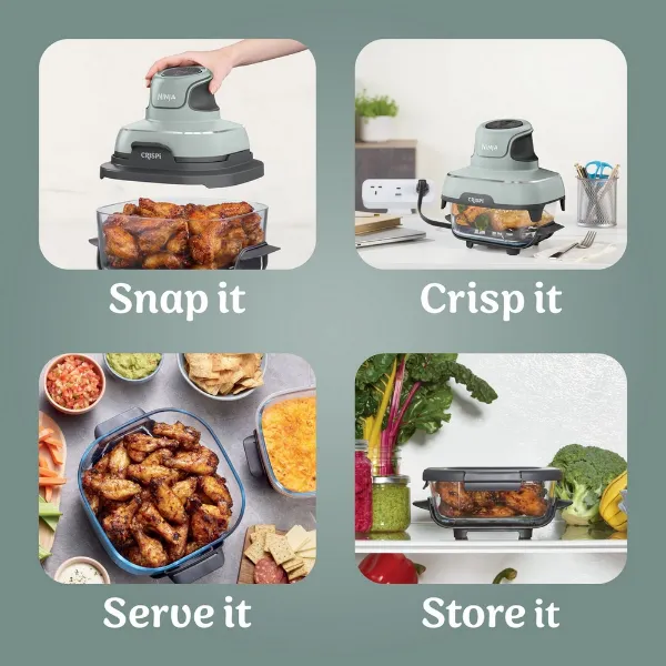 Ninja FN101UKSG CRISPi 4-in-1 Portable Air Fryer - Sage_uses