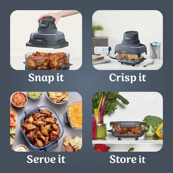 Ninja FN101UKGY CRISPi 4-in-1 Portable Air Fryer - Cyberspace Blue_uses