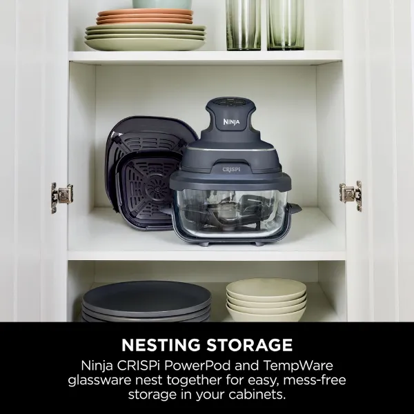 Ninja FN101UKGY CRISPi 4-in-1 Portable Air Fryer - Cyberspace Blue_nesting storage