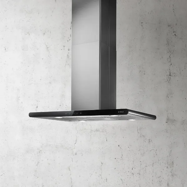 Elica GXY-ISL-LED-BLK 90cm Galaxy Island LED Rangehood in Stainless Steel/Black Glass _main