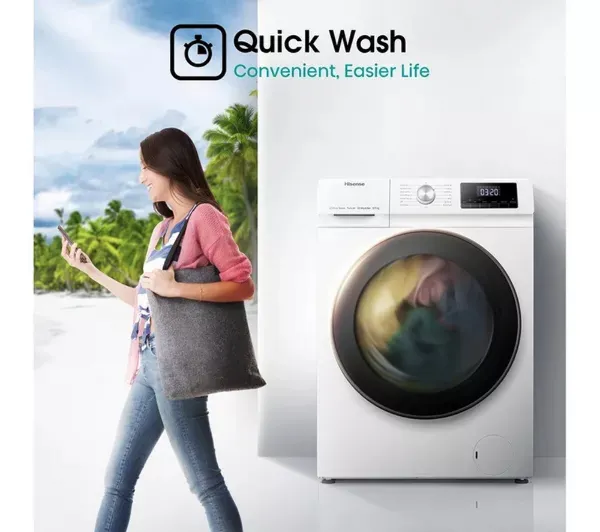 Hisense WDQA8014EVJM 8kg/5kg 1400 Spin  Washer Dryer - White_quick wash
