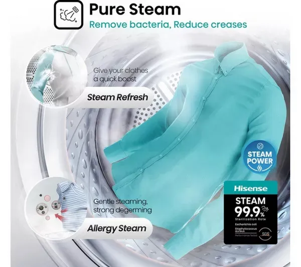 Hisense WDQA8014EVJM 8kg/5kg 1400 Spin  Washer Dryer - White_pure steam