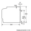 Neff B57CR22N0B Built in Single Electric Oven with Pyrolytic Cleaning - Ex Demo Model_side measurements