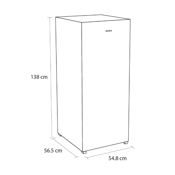 Sensis RFTLF01Z54EW 54.8cm Low Frost Tall Freezer - White_measurements