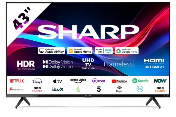 Sharp 4T-C43GJ4225K 43" 4K UHD Frameless Smart Roku TV _main