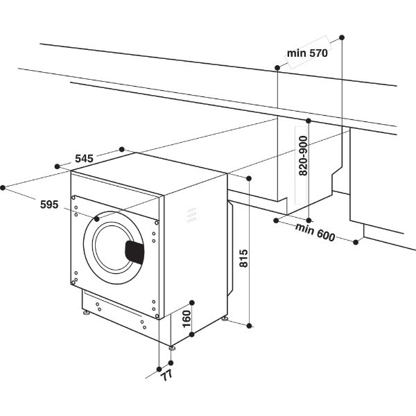 Hotpoint BI WMHG 91485 UK 9kg 1400 Spin Integrated Washing Machine_dimensions