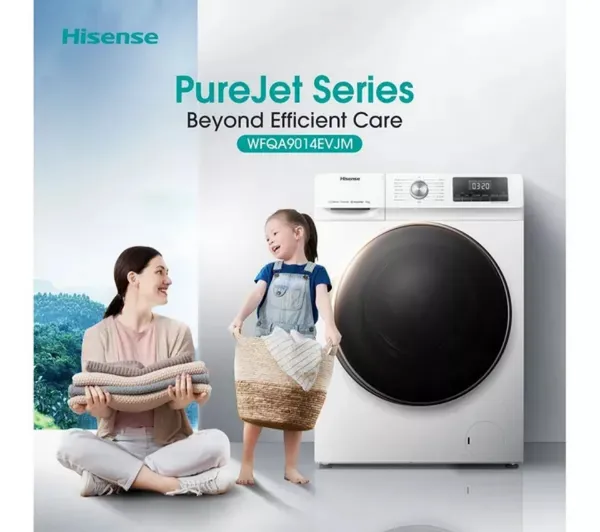 Hisense WFQA9014EVJM 9kg 1400 Spin  Washing Machine - White_purejet series