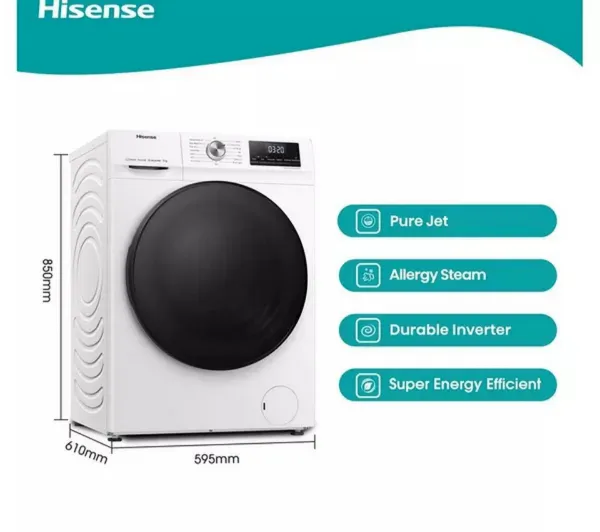 Hisense WFQA9014EVJM 9kg 1400 Spin  Washing Machine - White_dimensions