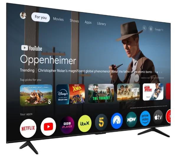 TCL 85P7K-UK 85" QLED Direct LED HDR Google TV_angled2