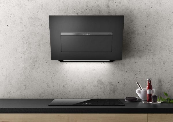Elica BLOOM-LUX-DEK Bloom S Lux 90cm Wall-Mounted Angled Cooker Hood in Dekton Stoneware_room view