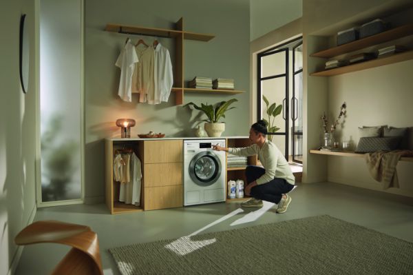Miele WEJ885 WCS 9kg 1600 Spin Freestanding Washing Machine with QuickPowerWash and SteamCare_in use