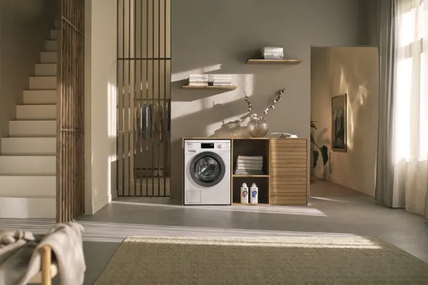 Miele WEB365 WCS 8kg 1400 Spin Washing Machine - Lotus White_room view