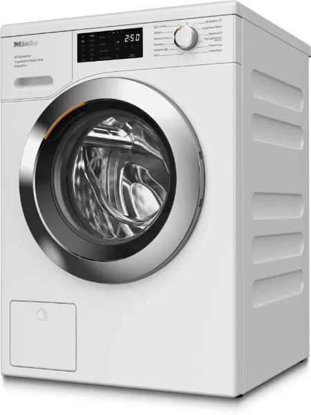 Miele WEE385 WCS 8kg 1400 Spin Washing Machine - Lotus White_angled view