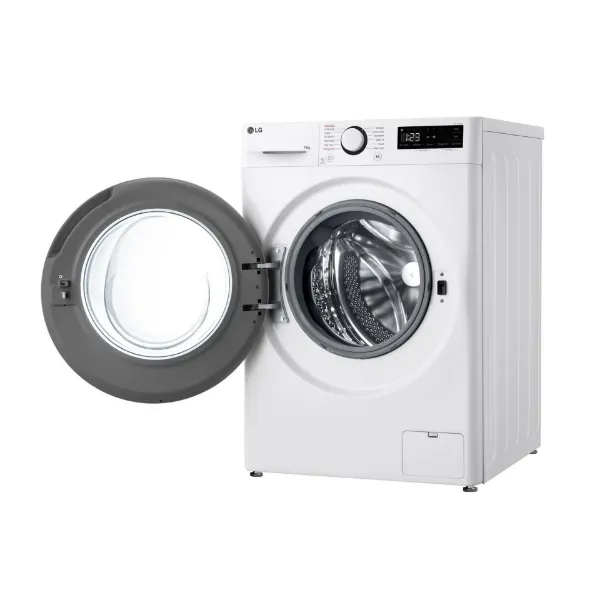 LG F4Y510WBLN 10kg 1400 Spin Washing Machine - White_door open