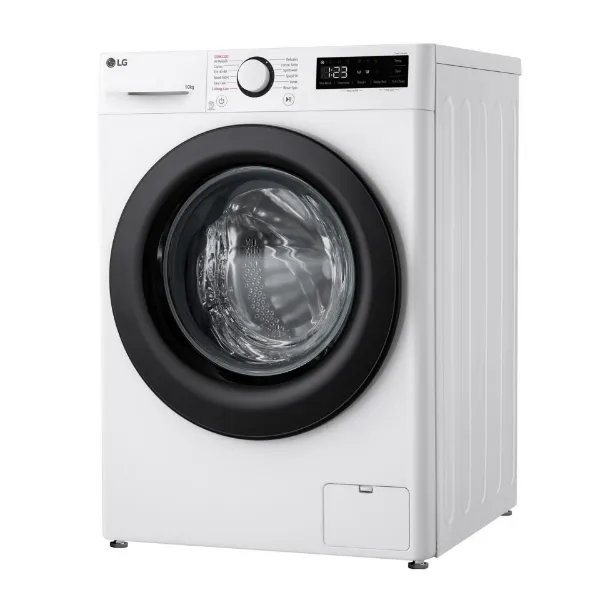 LG F4Y510WBLN 10kg 1400 Spin Washing Machine - White_angled view