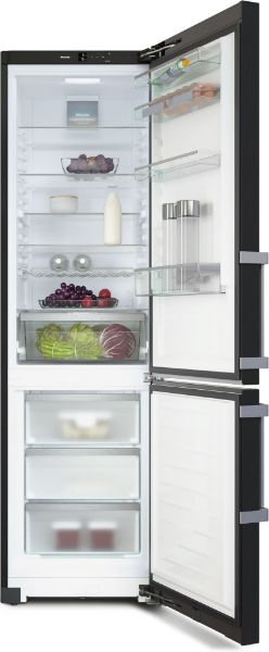 Miele KFN 4795 AD BST Freestanding Fridge Freezer in BlackSteel with with DailyFresh, NoFrost and DynaCool _interior full