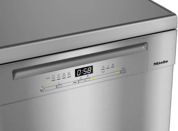 Miele G5410 SC CLST Active Plus Freestanding Full Size Dishwasher in Clean Steel_control panel