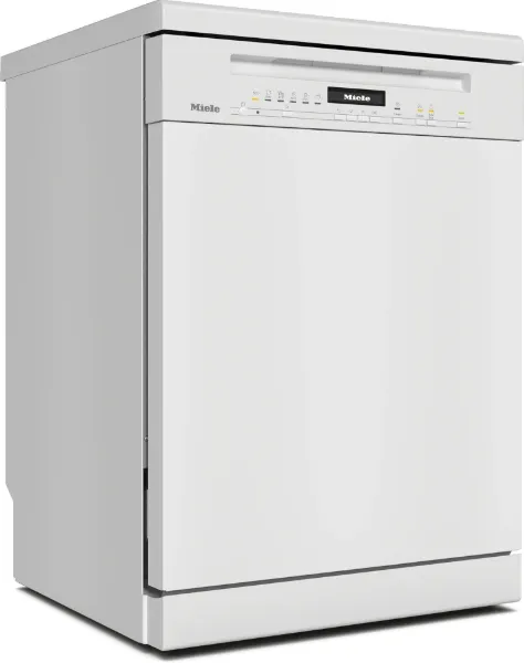Miele G7130 SC Freestanding Full Size Dishwasher with AutoDos in White_angled