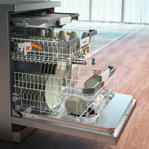 Miele G7600 SC CLST Freestanding Full Size Dishwasher with AutoDos - CleanSteel_interior