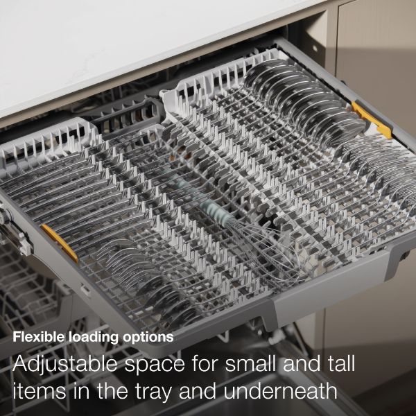 Miele G7600 SC CLST Freestanding Full Size Dishwasher with AutoDos - CleanSteel_flexible loading options