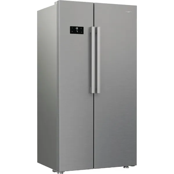 Hotpoint HPG2 6592 XP4UK American Style Fridge Freezer in Silver_angled view