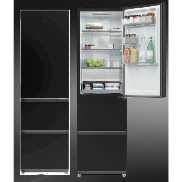 Picture of Haier HTR3518ENMTK Freestanding Fridge Freezer in Black