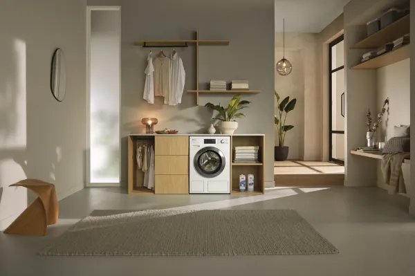 Miele WEG885 WCS 9kg 1400 Spin Washing Machine - Lotus White_room view