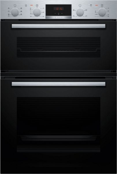 Bosch MBA533BS3B Series 4- 60cm Built In Double Oven - Stainless Steel_front view