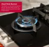 Neff T27PIQ4S0 75cm Gas Hob in Tempered Glass and Black_dual wok burner