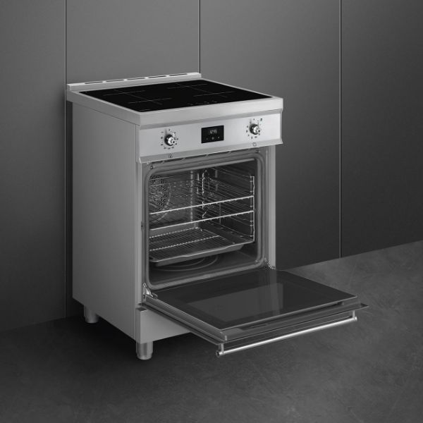  SMEG Concert C6IPXT2 60 cm Electric Induction Cooker in Stainless Steel _ Open oven side view
