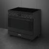 Smeg C9IMN2 90cm Symphony Classic Single Cavity Induction Range Cooker in matte black _ side view