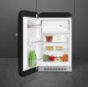 Smeg FAB10LBL6 55cm 50s Style Fridge with Icebox Left Hand Hinge In Black