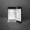 Smeg FAB10RBL6 55cm 50s Style Fridge Freezer Minibar Right Hand Hinge In Black_open