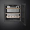 Smeg CVI129B3 60cm Height Linea Wine Cooler with Reversible Hinge In Midnight Black_ front view door open 