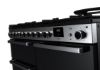 Rangemaster 15816 Edge Deluxe 110 Dual Fuel Range Cooker in Black Glass with Chrome Trim - EDDLO110DFGBLK/CM1_controls