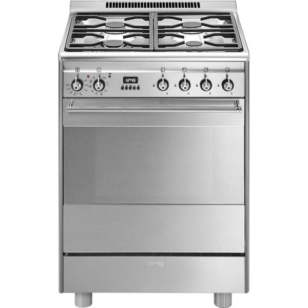 Smeg SUK61PX8 60cm Concert Dual Fuel Cooker Stainless Steel exterior