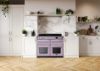 Rangemaster 18243 Estel Deluxe 110 Dual Fuel Range Cooker in Heather with Antique Brass Trim - ESDLB110DFPHTH/AB1_room view