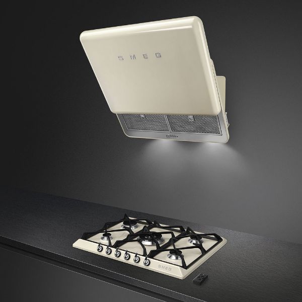 Smeg SR975PGH 69cm Victoria Gas Hob Cream with hood