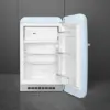 Smeg FAB10RPB6 55cm 50s Style Fridge Freezer Minibar Right Hand Hinge In Pastel Blue_open