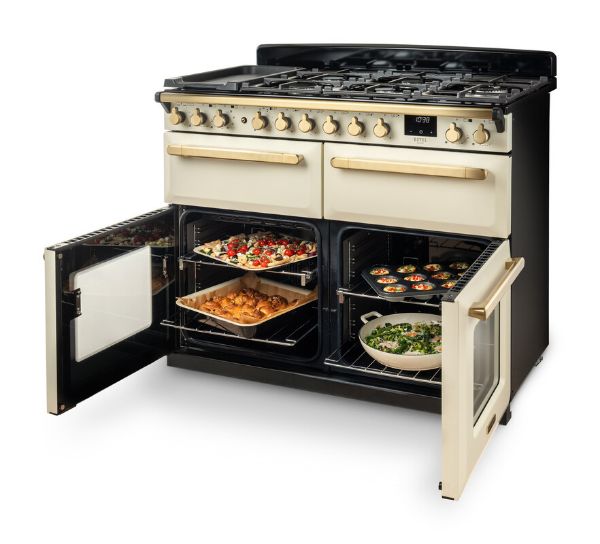 Rangemaster 15255 Estel Deluxe 110 Dual Fuel Range Cooker in Mint with Chrome Trim - ESDLB110DFPMNT/CM1_ovens